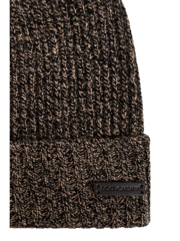 Dolce & Gabbana logo-patch ribbed-knit beanie - Image 4