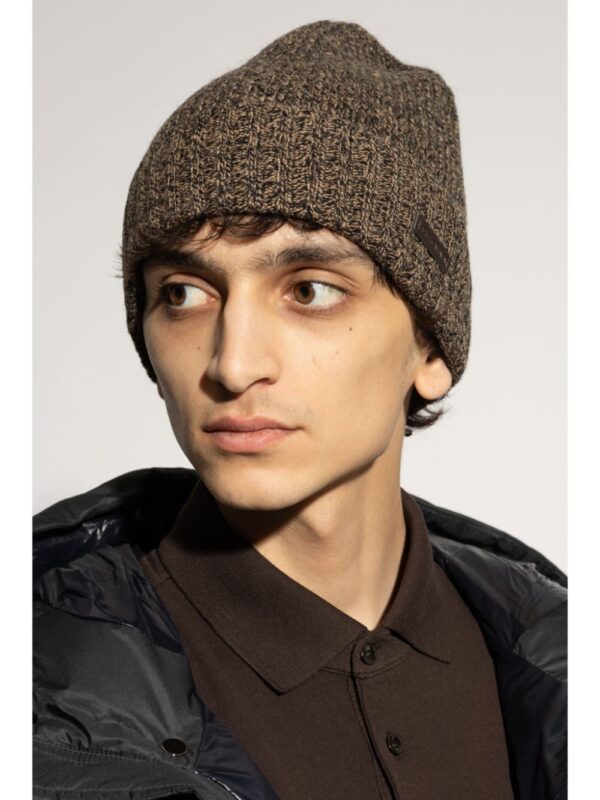 Dolce & Gabbana logo-patch ribbed-knit beanie - Image 2