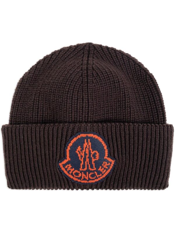 Moncler logo-patch wool beanie