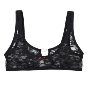 Diesel logo-plaque lace bralette