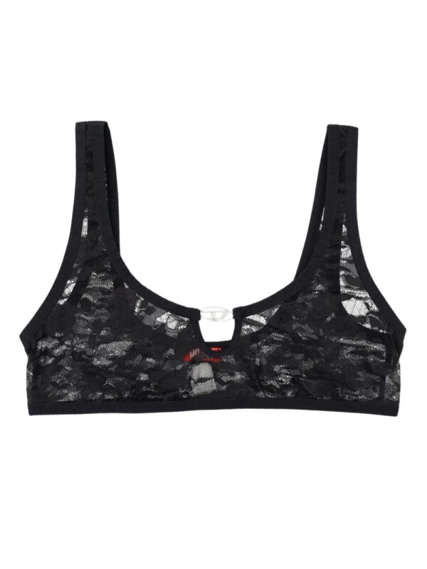 Diesel  logo-plaque lace bralette