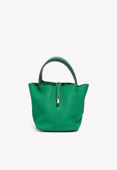 Hermès Picotin Touch 22 MM in Menthe and Vert Jade Clemence and Matte Alligator bag