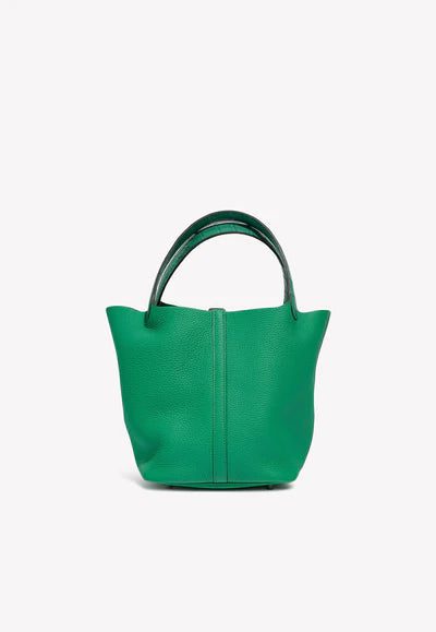 Hermès Picotin Touch 22 MM in Menthe and Vert Jade Clemence and Matte Alligator bag - Image 3