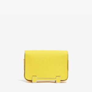 Hermès Geta Shoulder Bag in Jaune Citron and New Lime Chèvre Mysore with Palladium Hardware bag