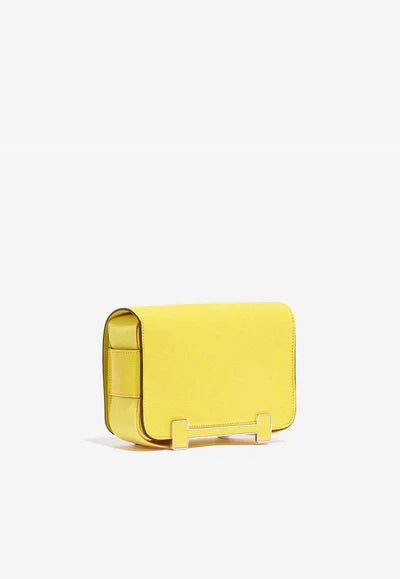 Hermès Geta Shoulder Bag in Jaune Citron and New Lime Chèvre Mysore with Palladium Hardware bag - Image 2
