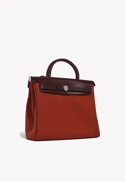 Hermès Herbag 31 in Cuivre Toile and Rouge Sellier Vache Hunter Leather with Palladium Hardware bag - Image 2