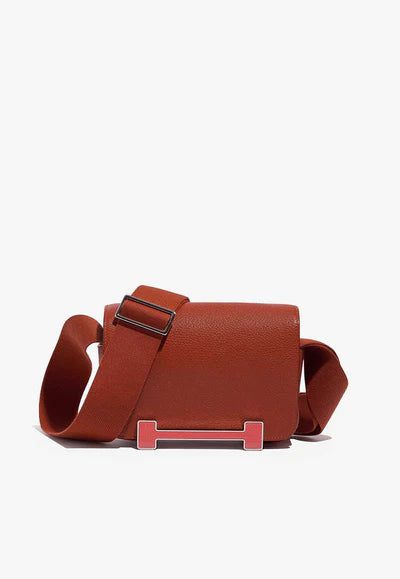 Hermès Geta Shoulder Bag in Cuivre and Rose Texas Chèvre Mysore with Palladium Hardware bag
