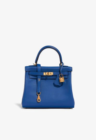 Hermès Kelly 25 in Bleu France Swift Leather with Gold Hardware bag