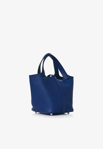 Hermès Picotin Lock 18 in Bleu Saphir Taurillon Clemence with Palladium Hardware bag - Image 2