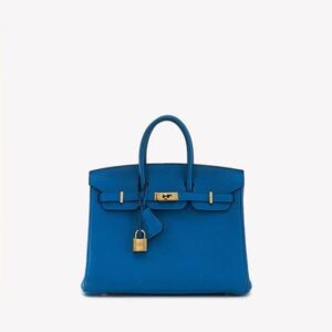 Hermès Birkin 25 Top Handle Bag in Bleu Zanzibar Togo with Gold Hardware bag