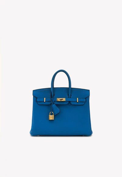 Hermès Birkin 25 Top Handle Bag in Bleu Zanzibar Togo with Gold Hardware bag