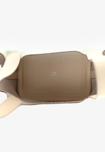 Hermès Micro Lucky Daisy Picotin in Nata and Vert Swift with Palladium Hardware bag - Image 4