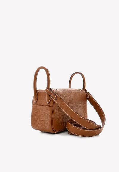 Hermès Mini Lindy 20 in Gold Clemence with Gold Hardware bag - Image 2