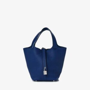 Hermès Picotin Lock 18 in Bleu Saphir Taurillon Clemence with Palladium Hardware bag