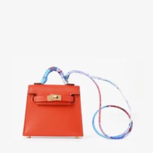 Hermès Kelly Twilly Bag Charm with Printed Silk Strap bag