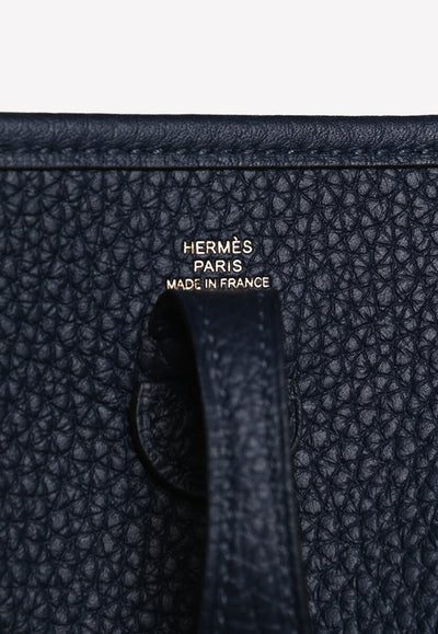 Hermès Mini Evelyn in Bleu Nuit Taurillon Clemence with Gold Hardware bag - Image 4