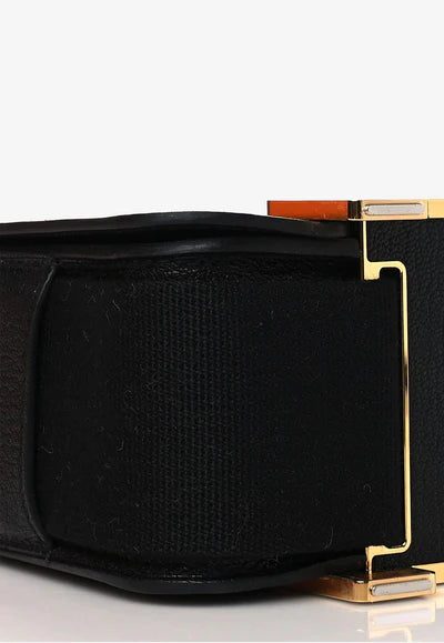 Hermès Geta Shoulder Bag in Black Chèvre Mysore with Gold Hardware bag - Image 5