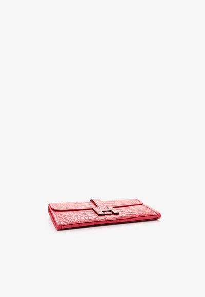 Hermès Jige Duo Clutch in Framboise Matte Alligator bag - Image 3