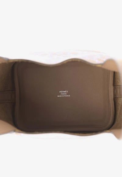 Hermès Micro Lucky Daisy Picotin in Chai / Rose / White Swift with Palladium Hardware bag - Image 4