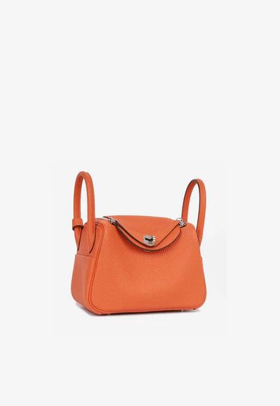 Hermès Mini Lindy 20 in Feu Clemence Leather with Palladium Hardware bag - Image 2