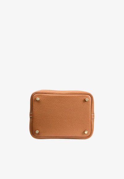 Hermès Picotin Lock 22 in Gold Taurillon Clemence with Gold Hardware bag - Image 4