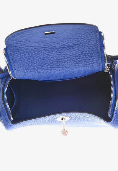 Hermès Mini Lindy 20 in Bleu Electrique Taurillon Clemence with Palladium Hardware bag - Image 4