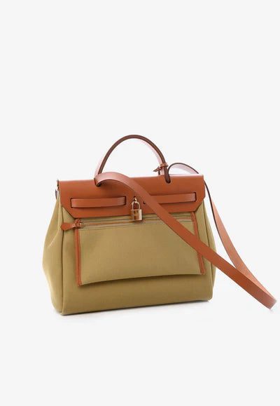 Hermès Herbag 39 in Ginger and Naturel Vache Hunter and Toile bag - Image 3