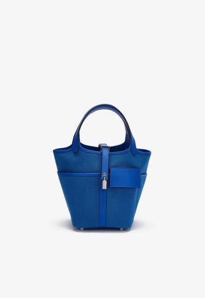 Hermès Picotin Cargo 18 in Bleu Royal Toile and Bleu Egee Swift with Palladium Hardware bag