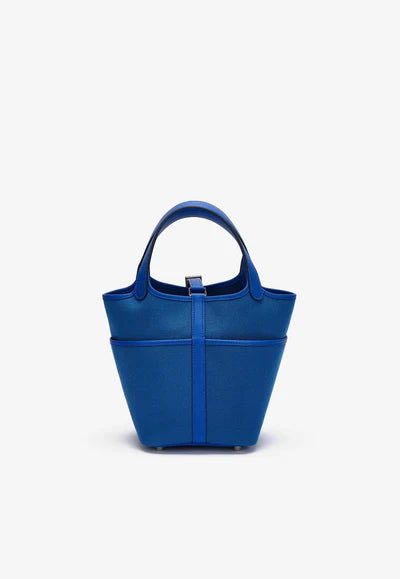 Hermès Picotin Cargo 18 in Bleu Royal Toile and Bleu Egee Swift with Palladium Hardware bag - Image 4