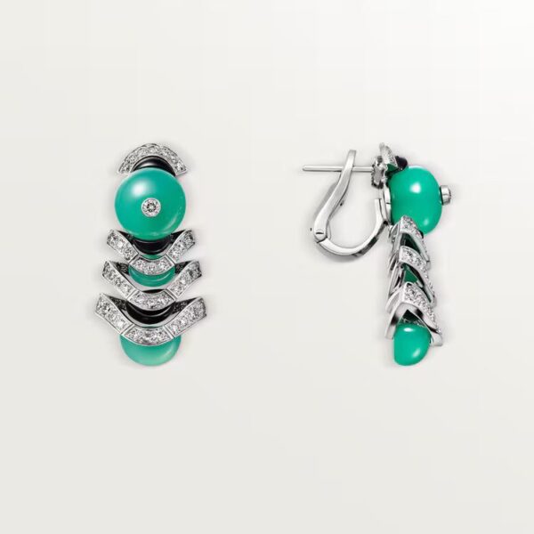 Cartier Géometrie & Contrastes earrings, chrysoprase, paved - Image 2