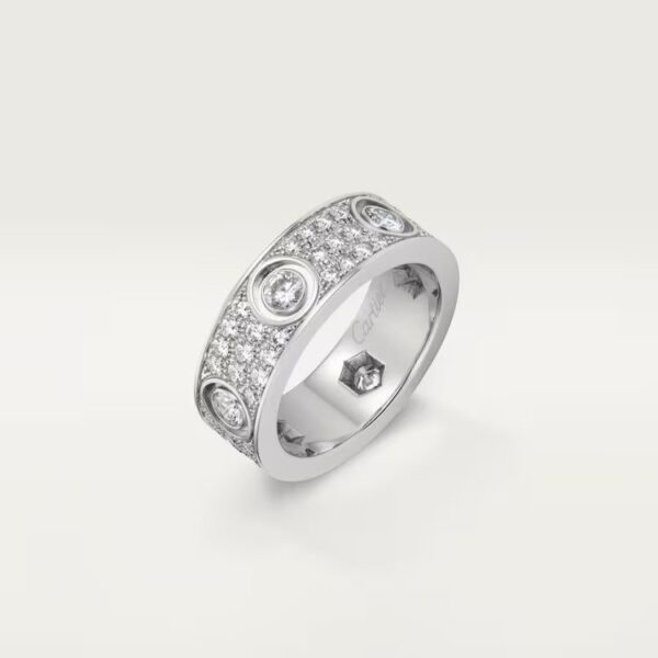 Cartier LOVE ring, classic model, paved, 6 diamonds - Image 4