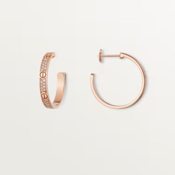 Cartier  LOVE hoop earrings, medium model, paved - Image 2