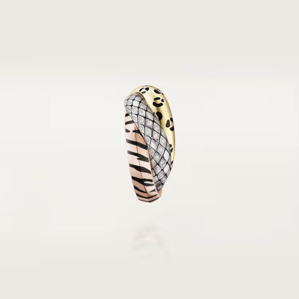 Cartier Trinity single earring, lacquer, half-paved
