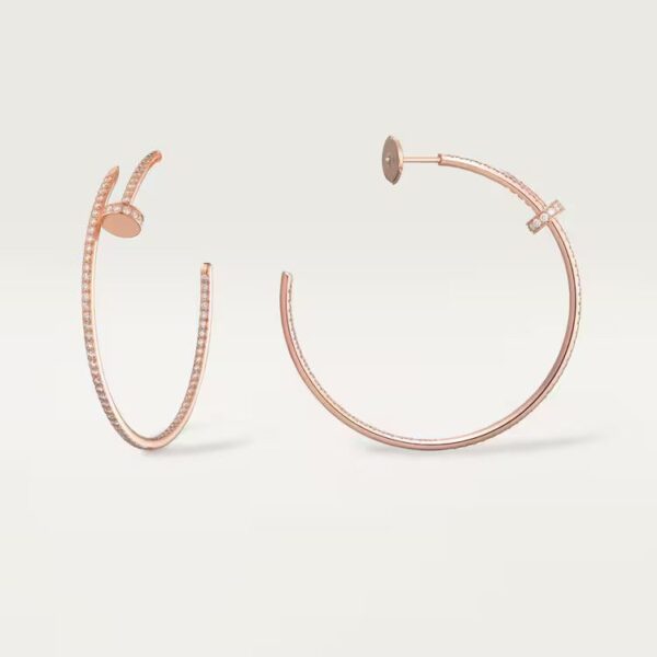 Cartier Juste un Clou hoop earrings, large model, paved - Image 3