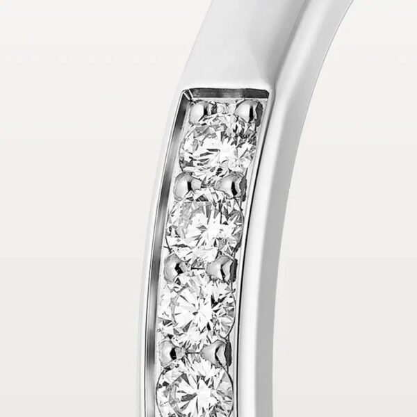 Cartier 1895 wedding band, 2.6 mm width, half-paved - Image 3