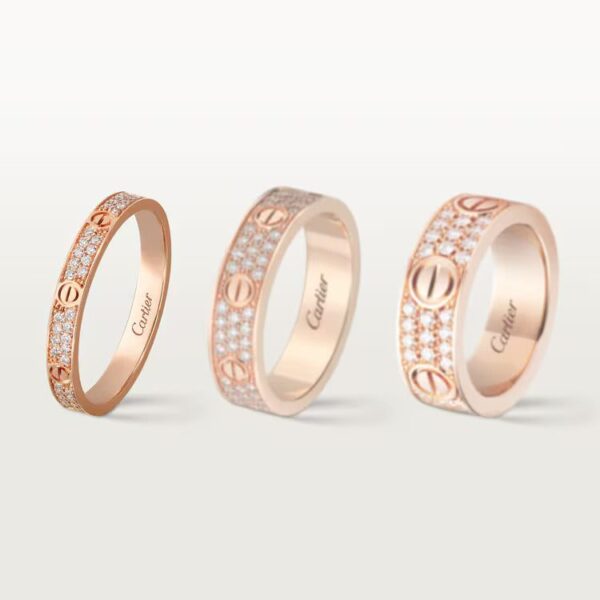 Cartier LOVE ring, mini model, paved - Image 3
