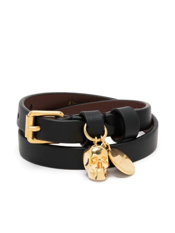 Alexander McQueen  double-wrap skull-charm bracelet