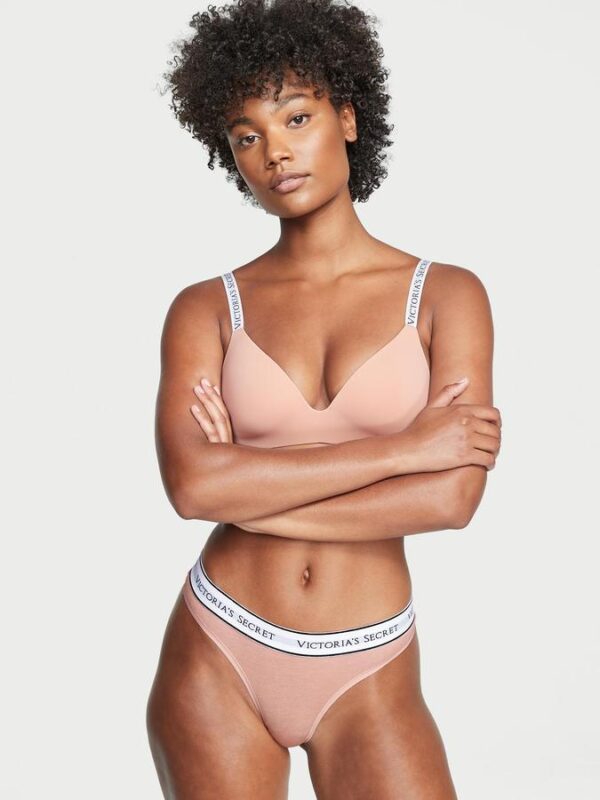 Victoria's Secret Logo Cotton Thong Panty