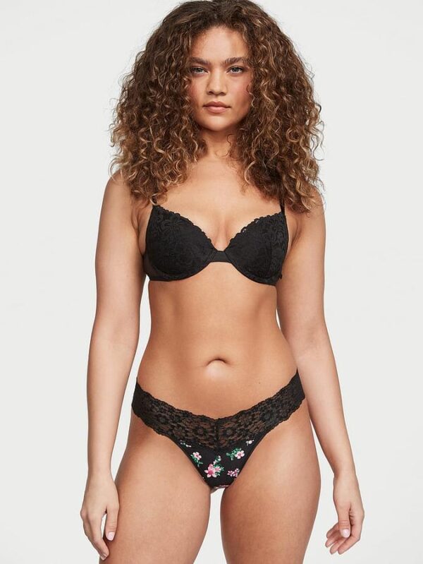 Victoria's Secret  Lace-Waist Cotton Thong Panty