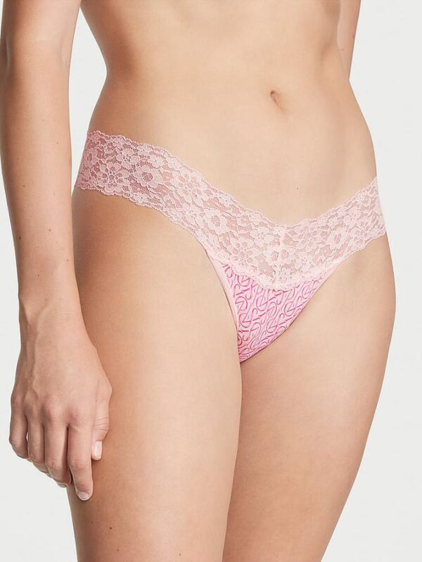 Victoria's Secret  Lace-Waist Cotton Thong Panty
