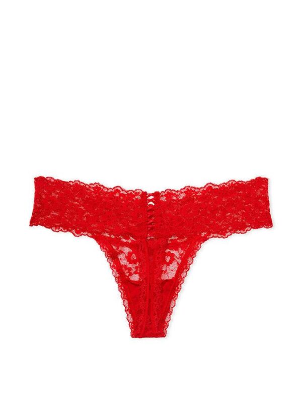 Victoria's Secret Posey Lace Lace-Up Thong Panty - Image 3