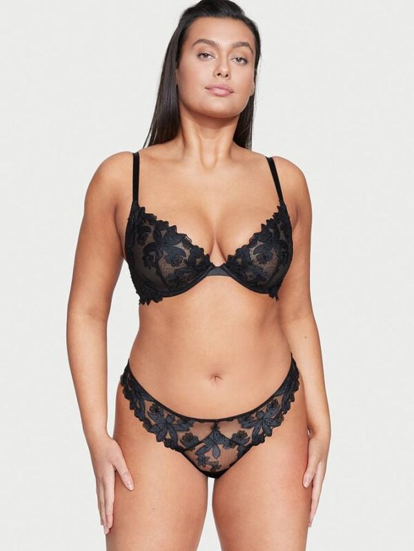 Victoria's Secret Ziggy Glam Floral Embroidery Thong Panty