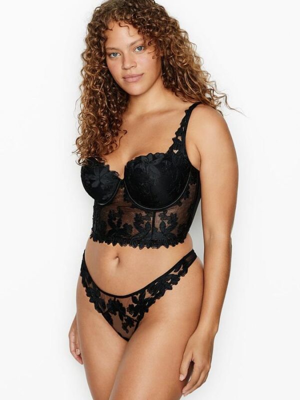 Victoria's Secret Ziggy Glam Floral Embroidery Thong Panty - Image 3