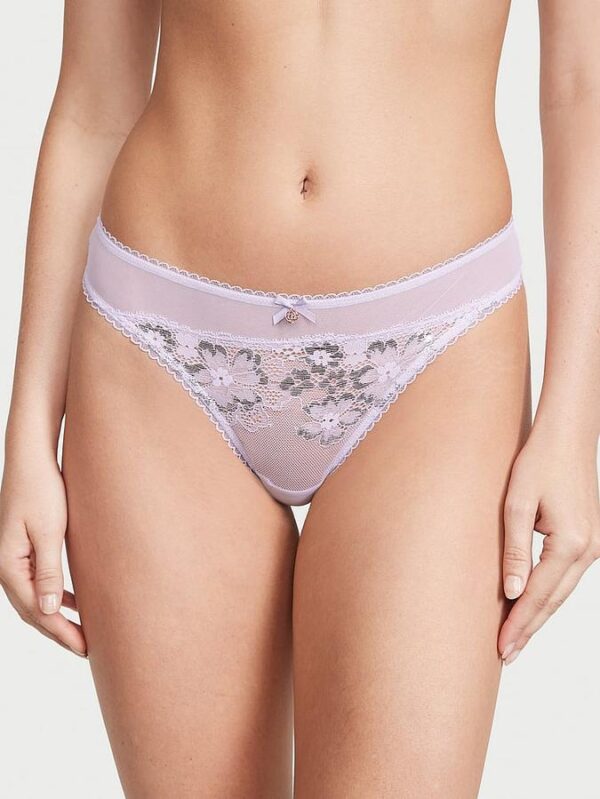 Victoria's Secret Shimmer Lace-Front Thong Panty