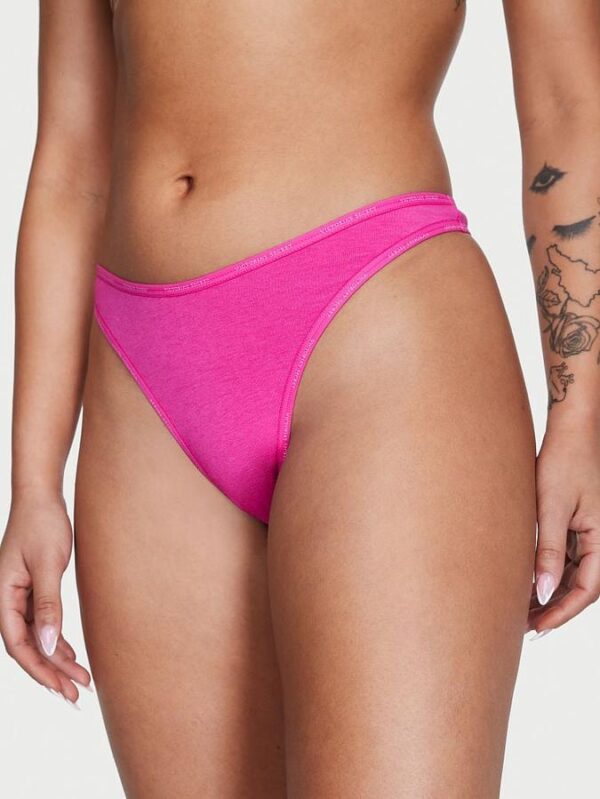 Victoria's Secret Mini Logo Cotton High-Leg Scoop Thong Panty