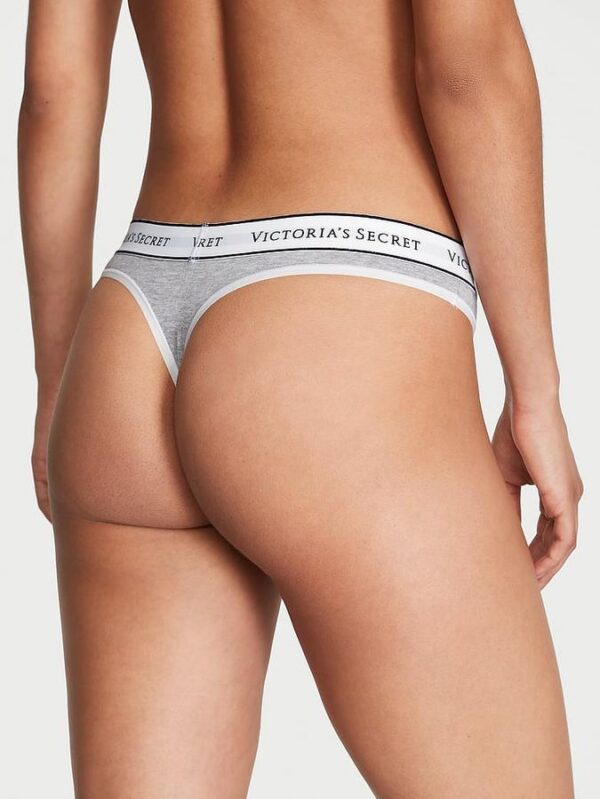 Victoria's Secret Logo Cotton Thong Panty - Image 2