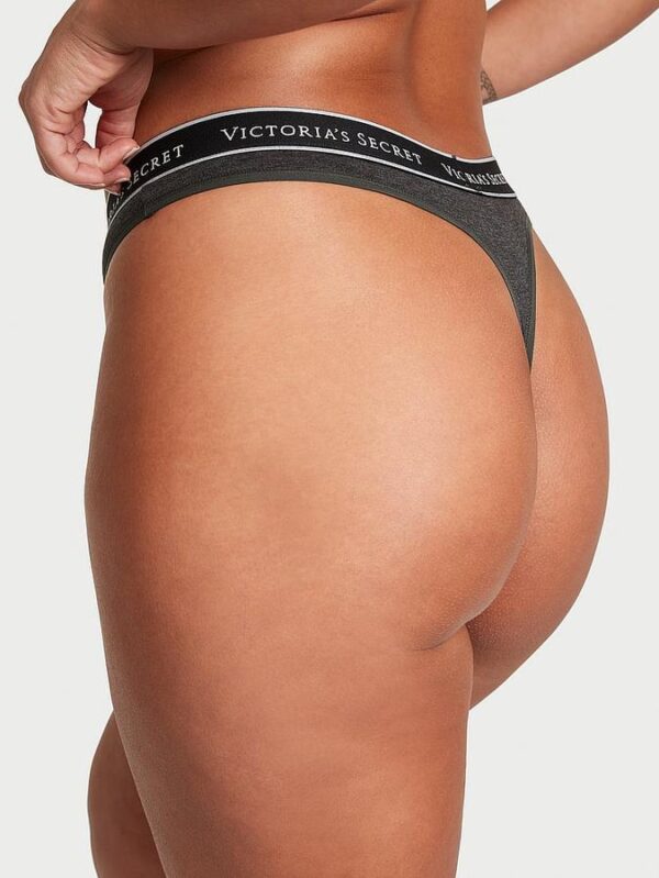 Victoria's Secret Logo Cotton Thong Panty - Image 2