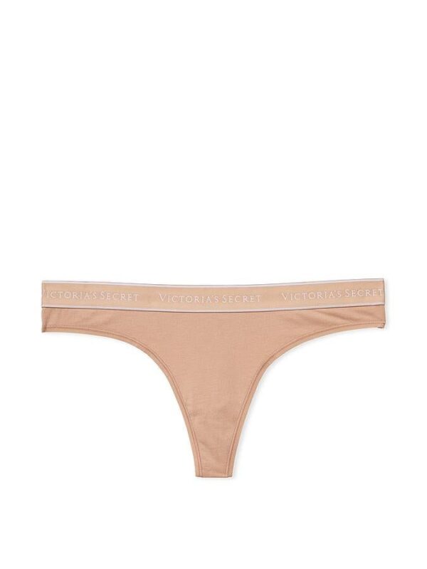 Victoria's Secret  Logo Cotton Thong Panty - Image 3
