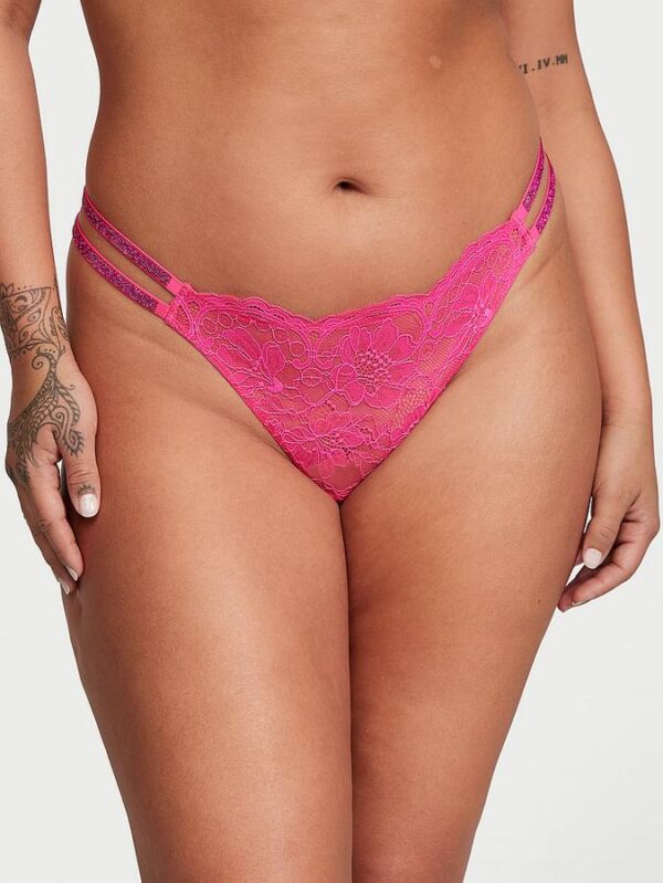 Victoria's Secret Double Shine Strap Lace Thong Panty