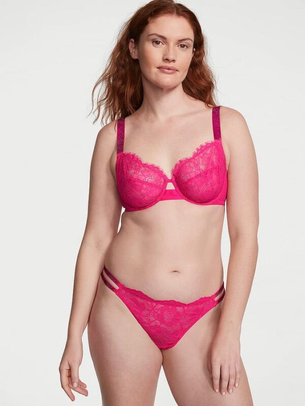Victoria's Secret Double Shine Strap Lace Thong Panty - Image 3